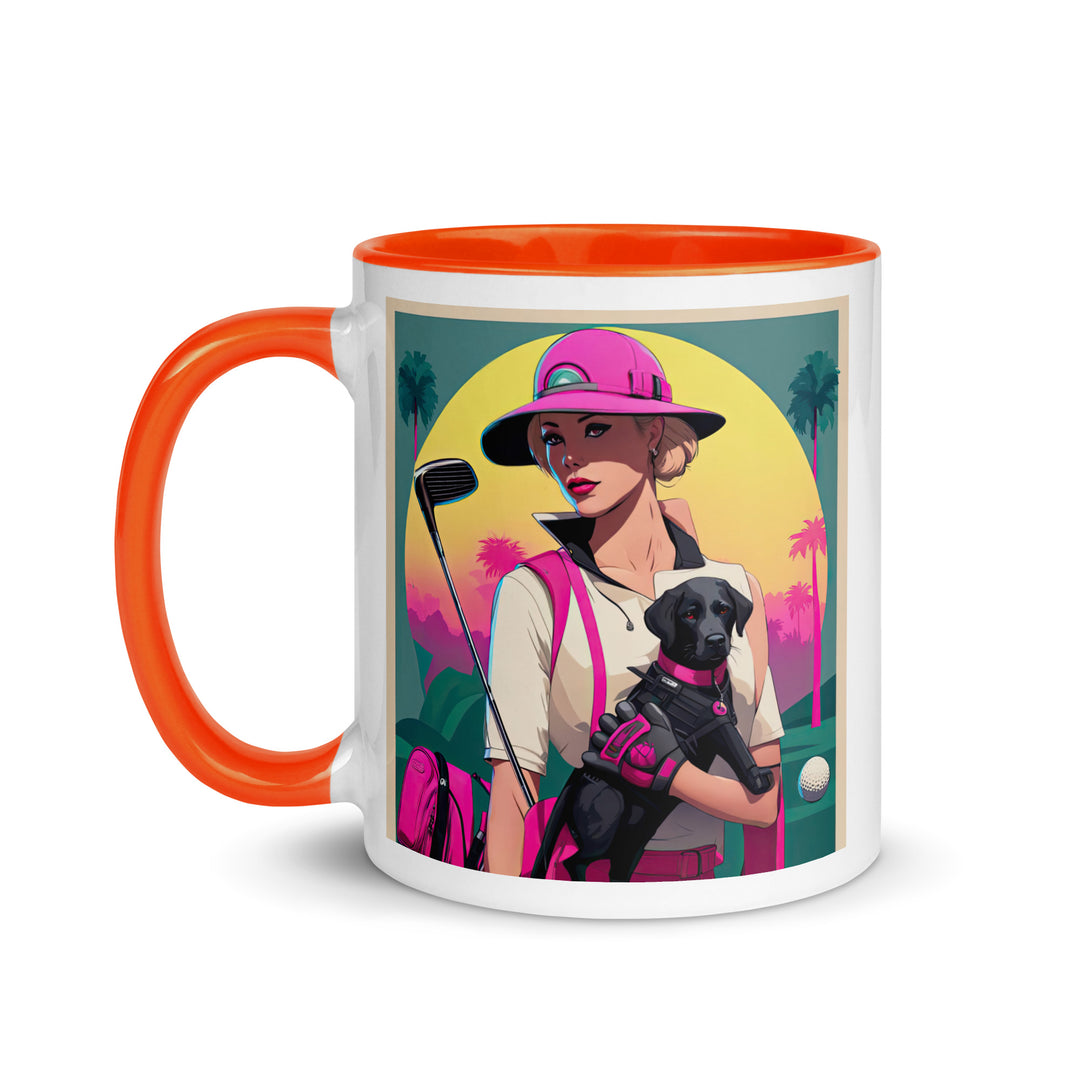 Mug with Color Inside-Labrador Retriever Golfer