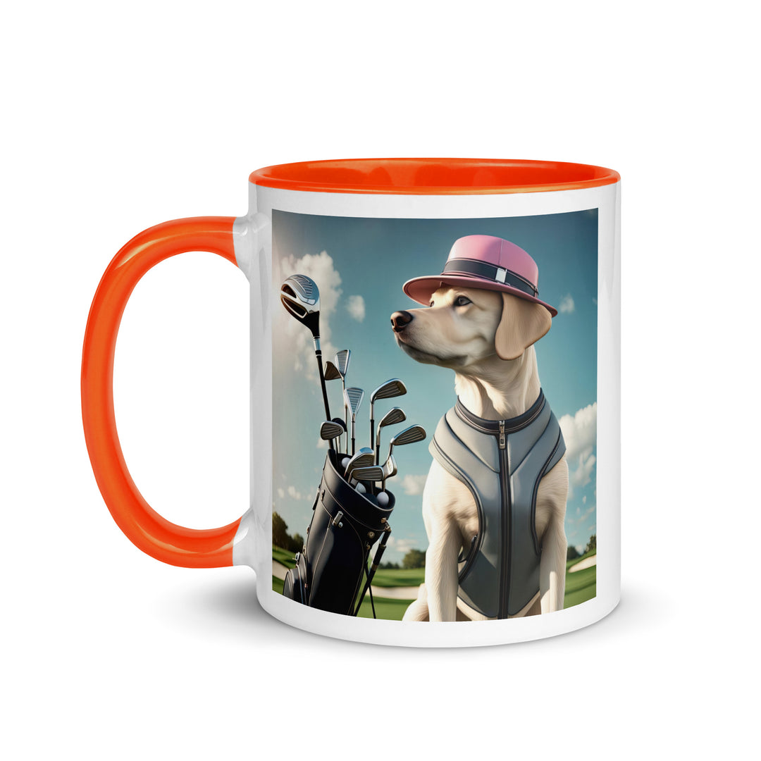 Mug with Color Inside-Labrador Retriever Golfer V3