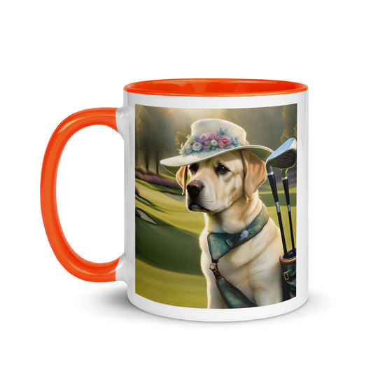 Mug with Color Inside-Labrador Retriever Golfer V4