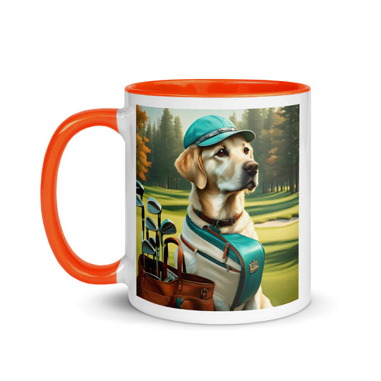 Mug with Color Inside-Labrador Retriever Golfer  V7