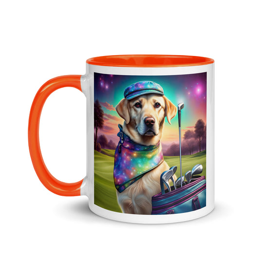 Mug with Color Inside-Labrador Retriever Golfer V13