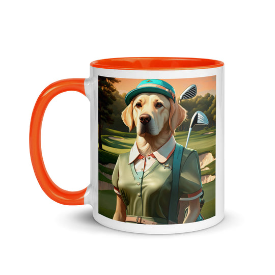 Mug with Color Inside-Labrador Retriever Golfer V15