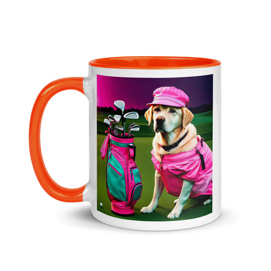 Mug with Color Inside-Labrador Retriever Golfer V16