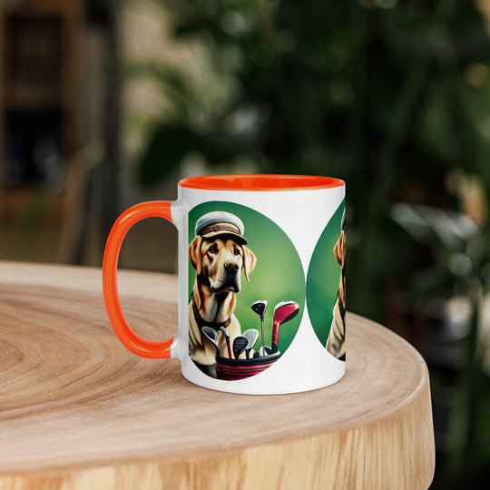 Mug with Color Inside-Labrador Retriever Golfer V25