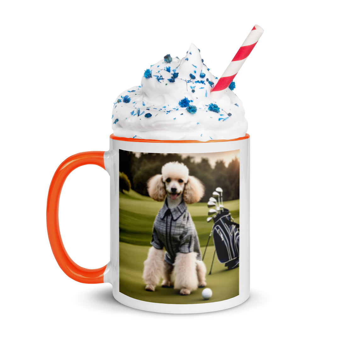 Poodle Golfer- Mug with Color Inside v2