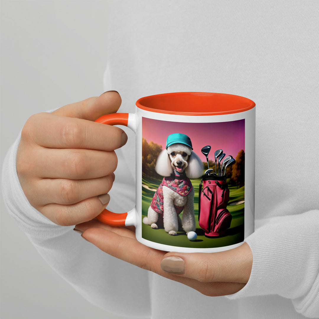 Poodle Golfer- Mug with Color Inside v5