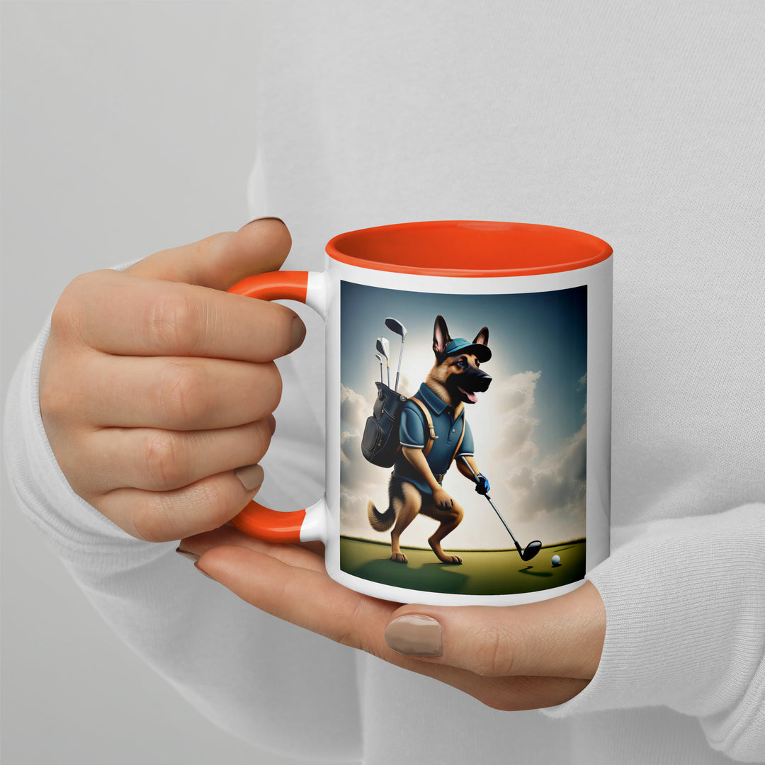 German Shepherd Golfer- Mug with Color Inside V6