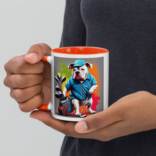 Bulldog Golfer- Mug with Color Inside V2