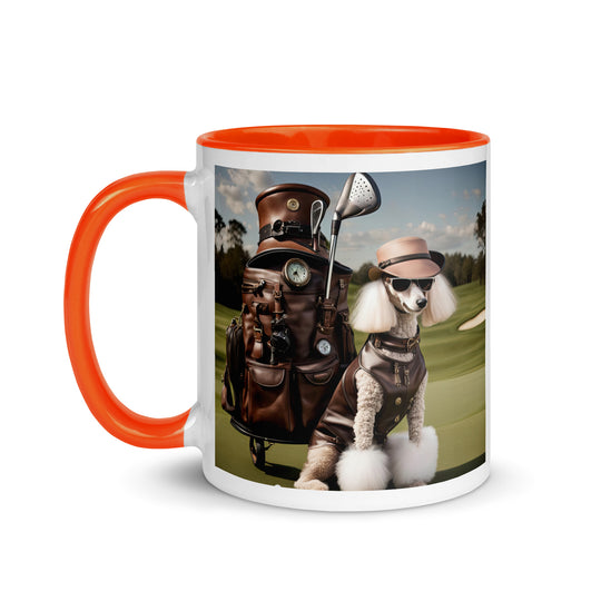 Poodle Golfer- Mug with Color Inside v6