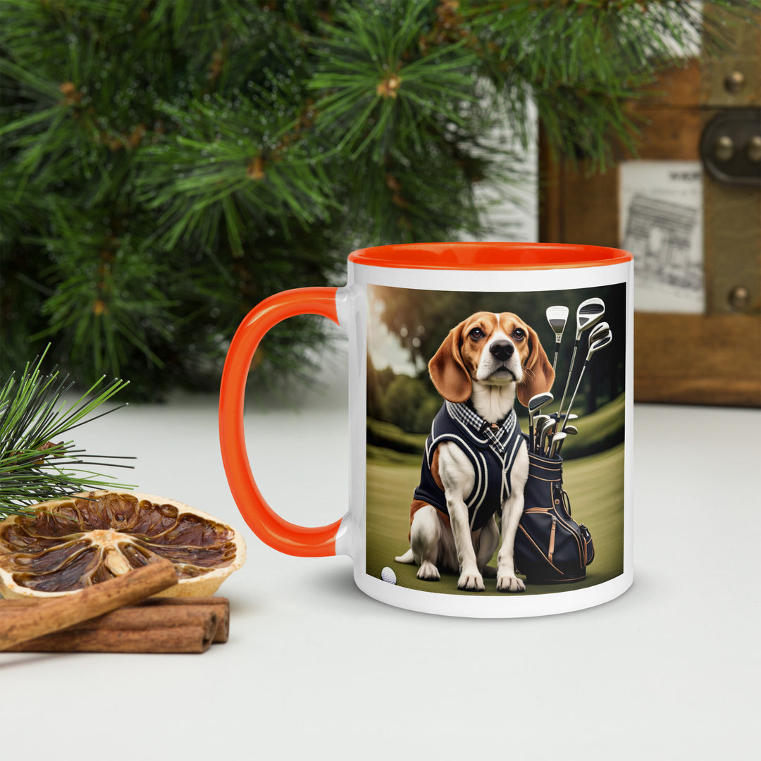 Beagle Golfer- Mug with Color Inside