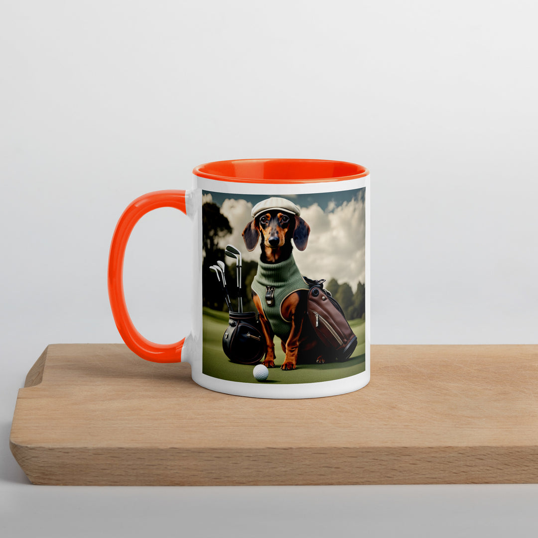 Dachshund Golfer- Mug with Color Inside