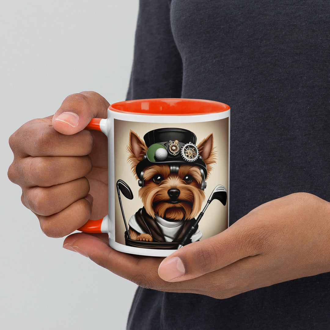 Yorkshire Terrier Golfer- Mug with Color Inside v3