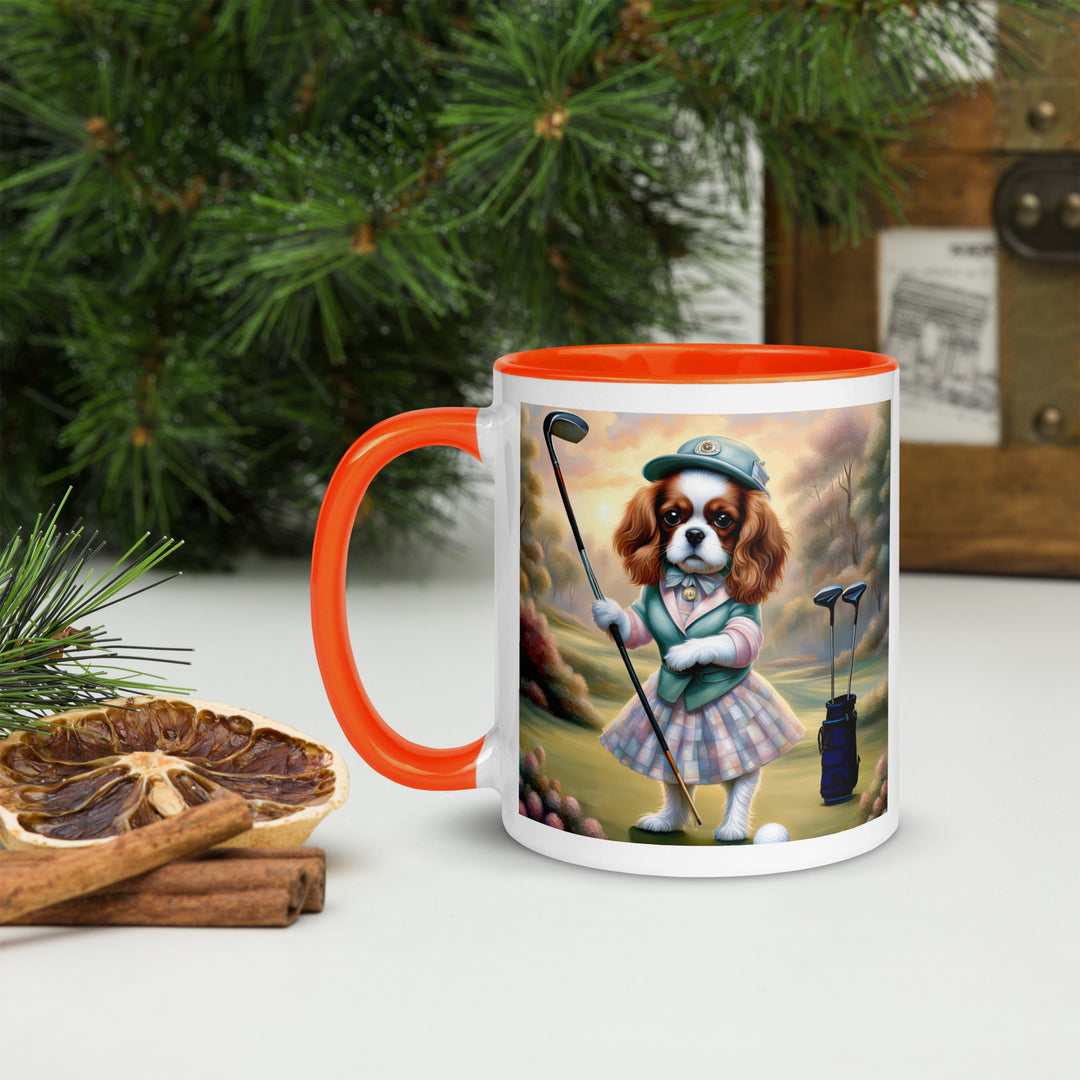 Cavalier King Charles Spaniel Golfer- Mug with Color Inside