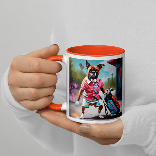 Boxer Golfer- Mug with Color Inside v2