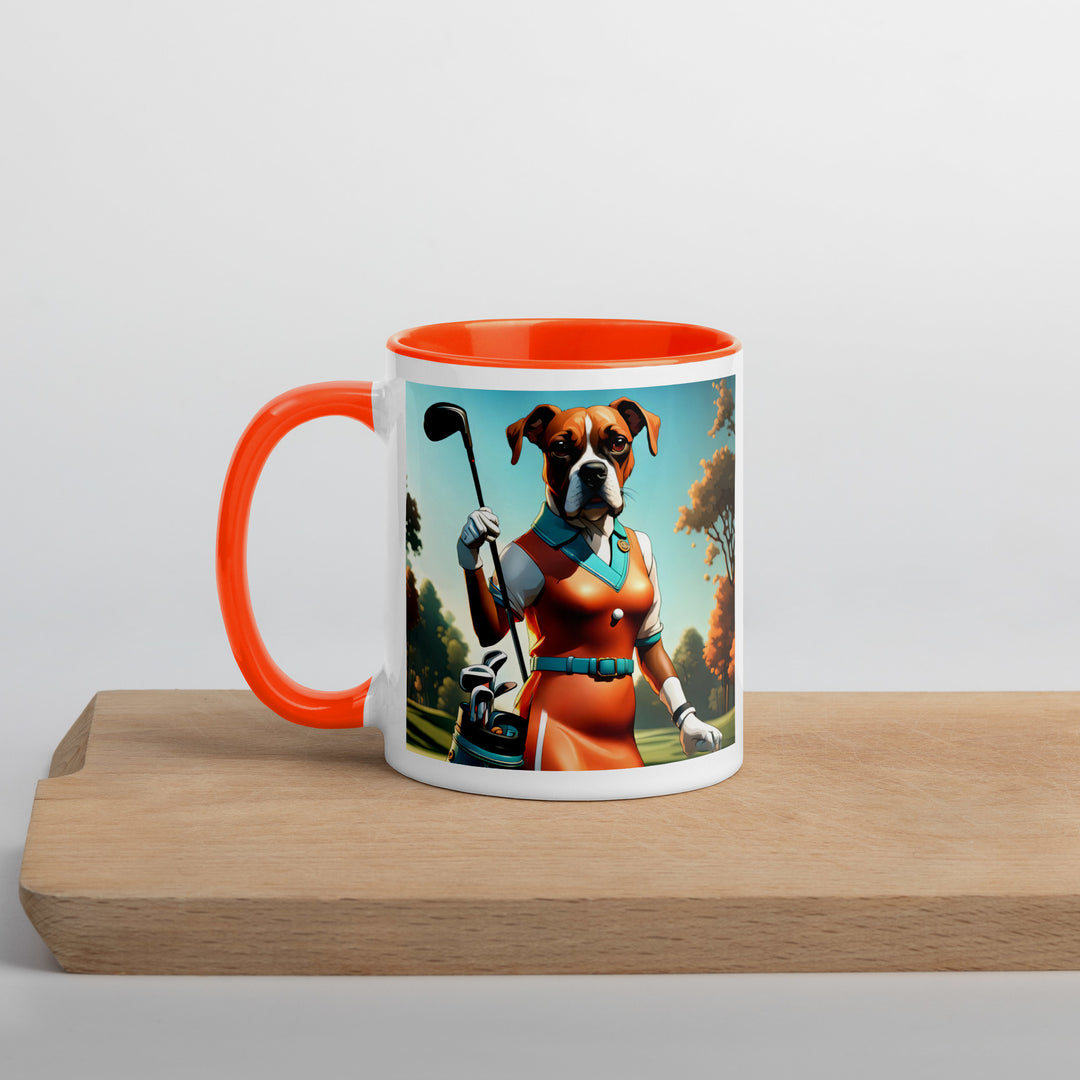 Boxer Golfer- Mug with Color Inside v4