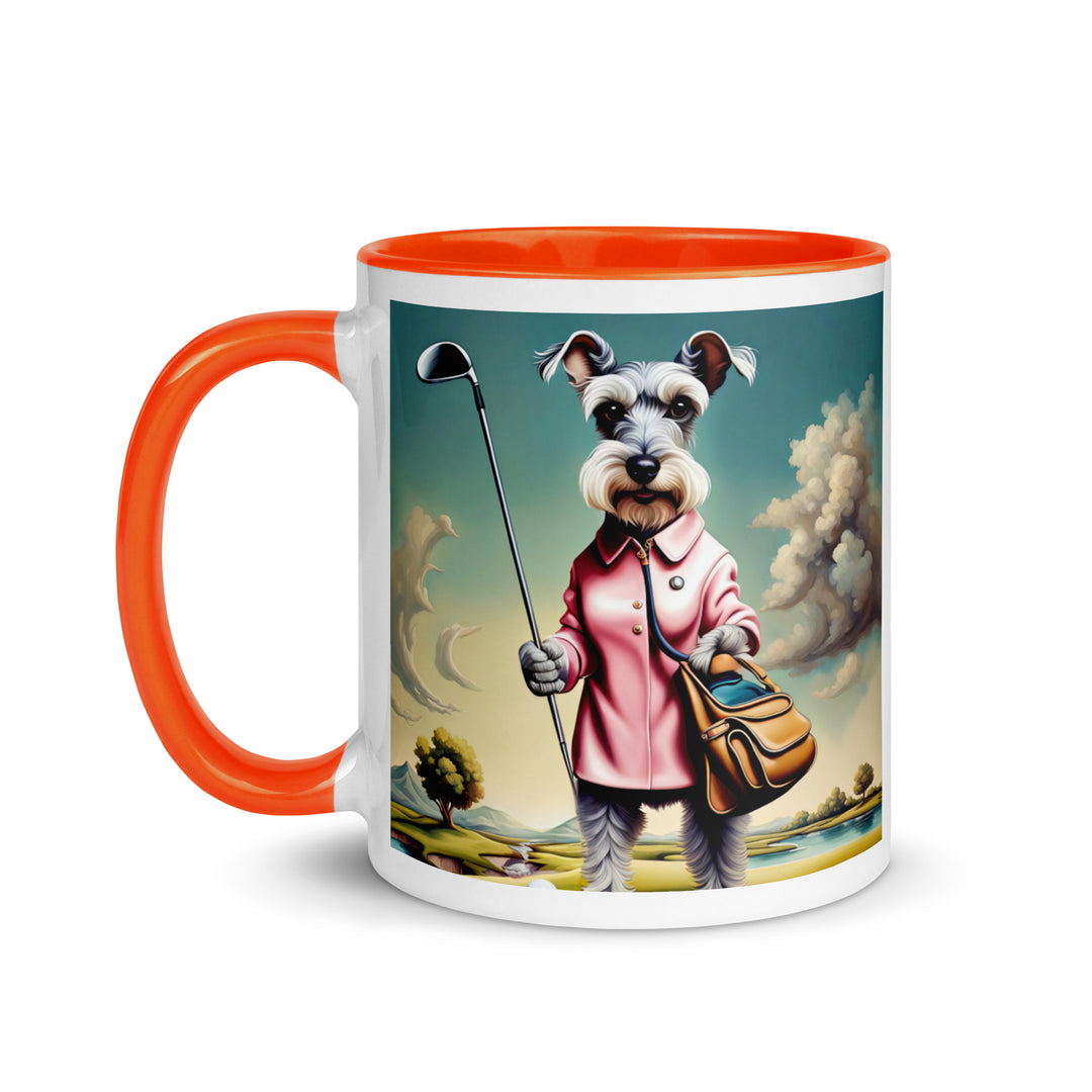 Miniature Schnauzer Golfer- Mug with Color Inside