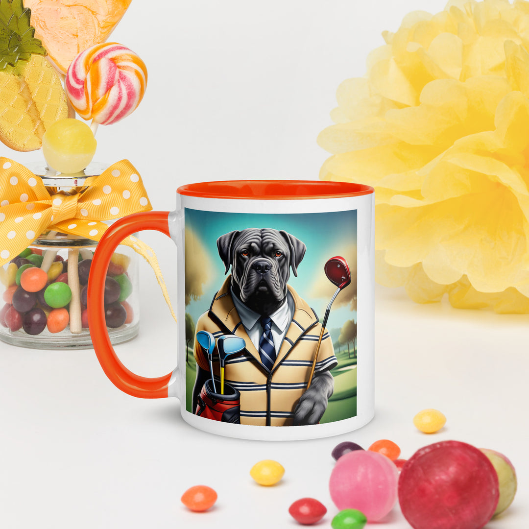 Cane Corso Golfer- Mug with Color Inside v3