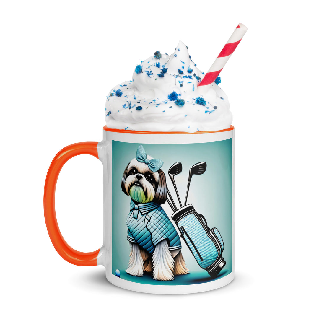 Shih Tzu Golfer- Mug with Color Inside v4