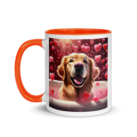 Golden Retriever Romantic- Mug with Color Inside