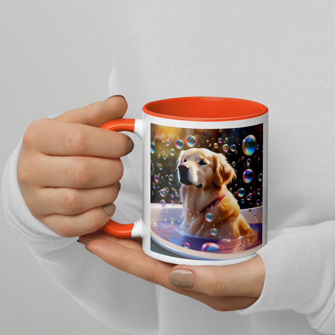 Golden Retriever Romantic- Mug with Color Inside v2