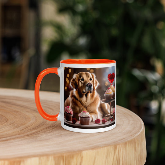 Golden Retriever Romantic- Mug with Color Inside v3