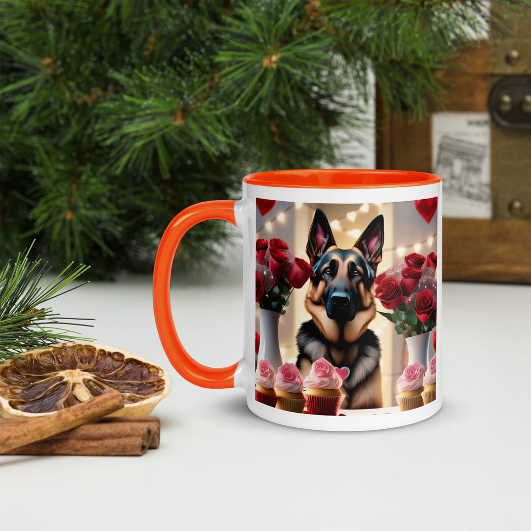 German Shepherd Romantic- Mug with Color Inside v2