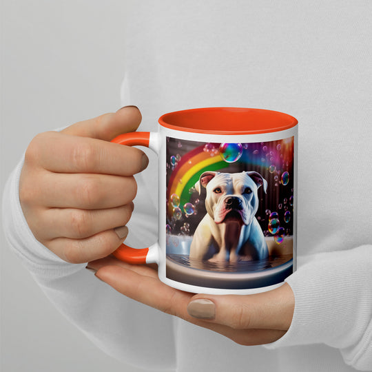 American Bulldog Romantic- Mug with Color Inside v3