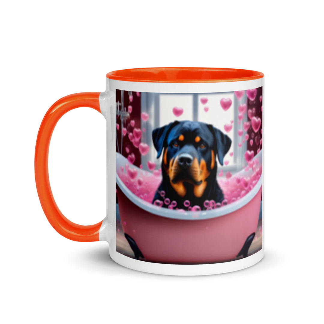 Rottweiler Romantic- Mug with Color Inside v2