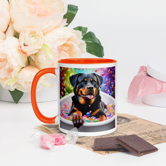 Rottweiler Romantic- Mug with Color Inside v3