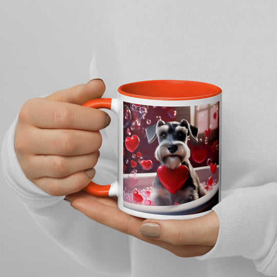 Miniature Schnauzer Romantic- Mug with Color Inside v2