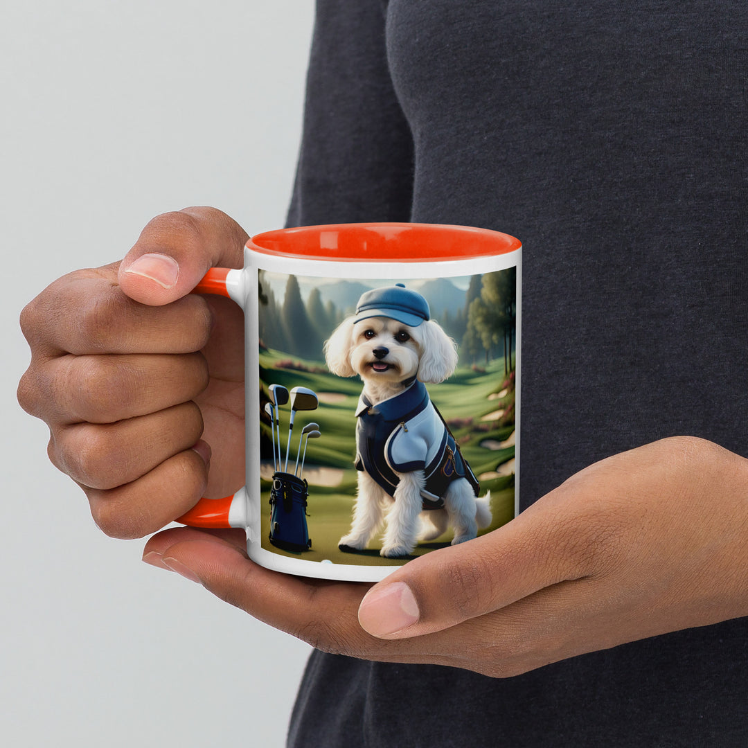 Cavachon Golfer- Mug with Color Inside v4