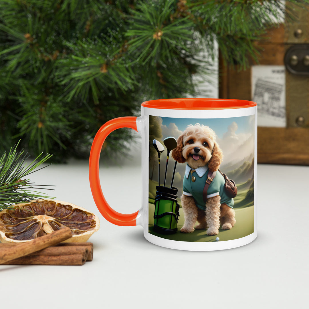 Cavapoo Golfer- Mug with Color Inside