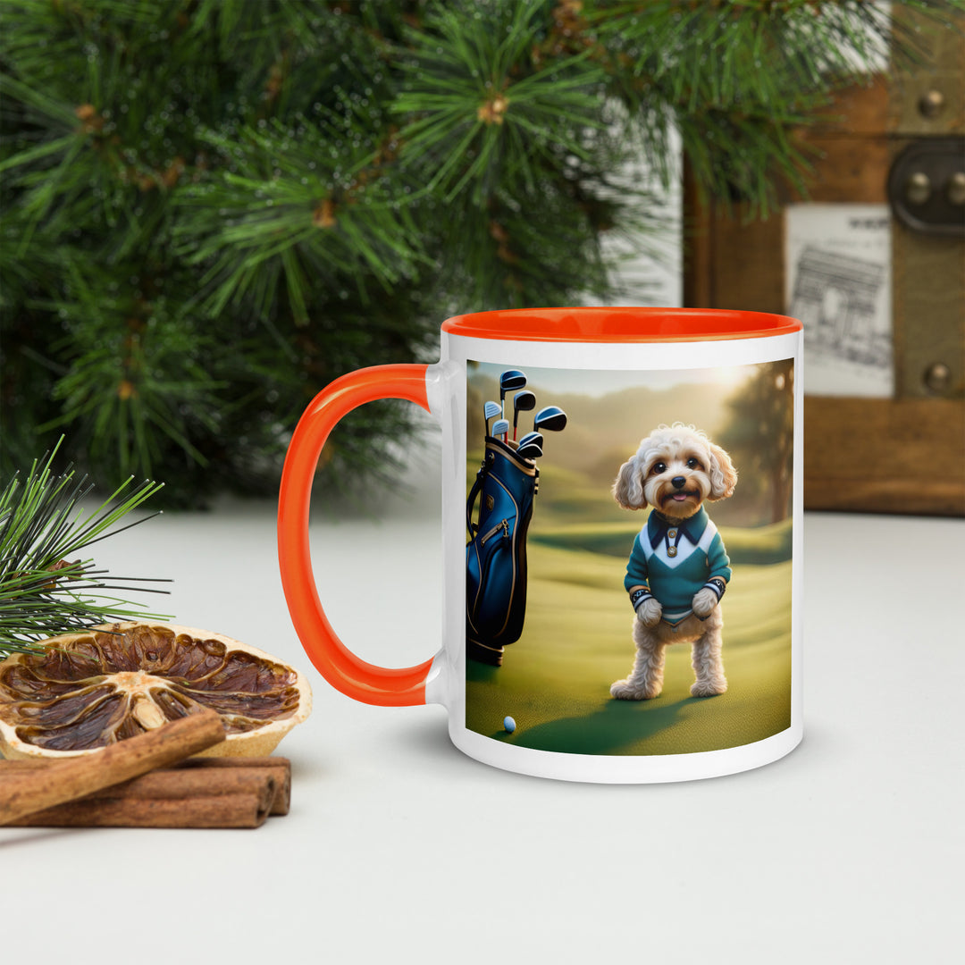 Cavapoo Golfer- Mug with Color Inside v3