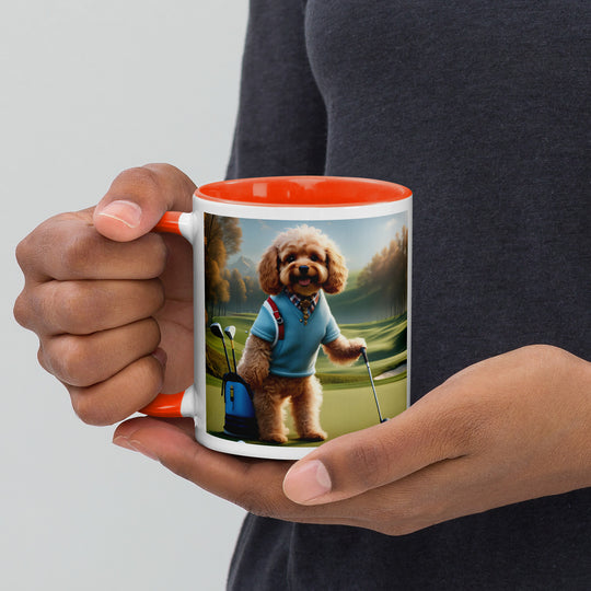 Cavapoo Golfer- Mug with Color Inside v7