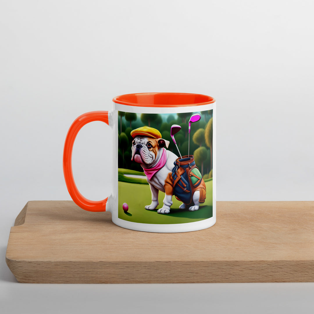 Catahoula Bulldog Golfer- Mug with Color Inside v5