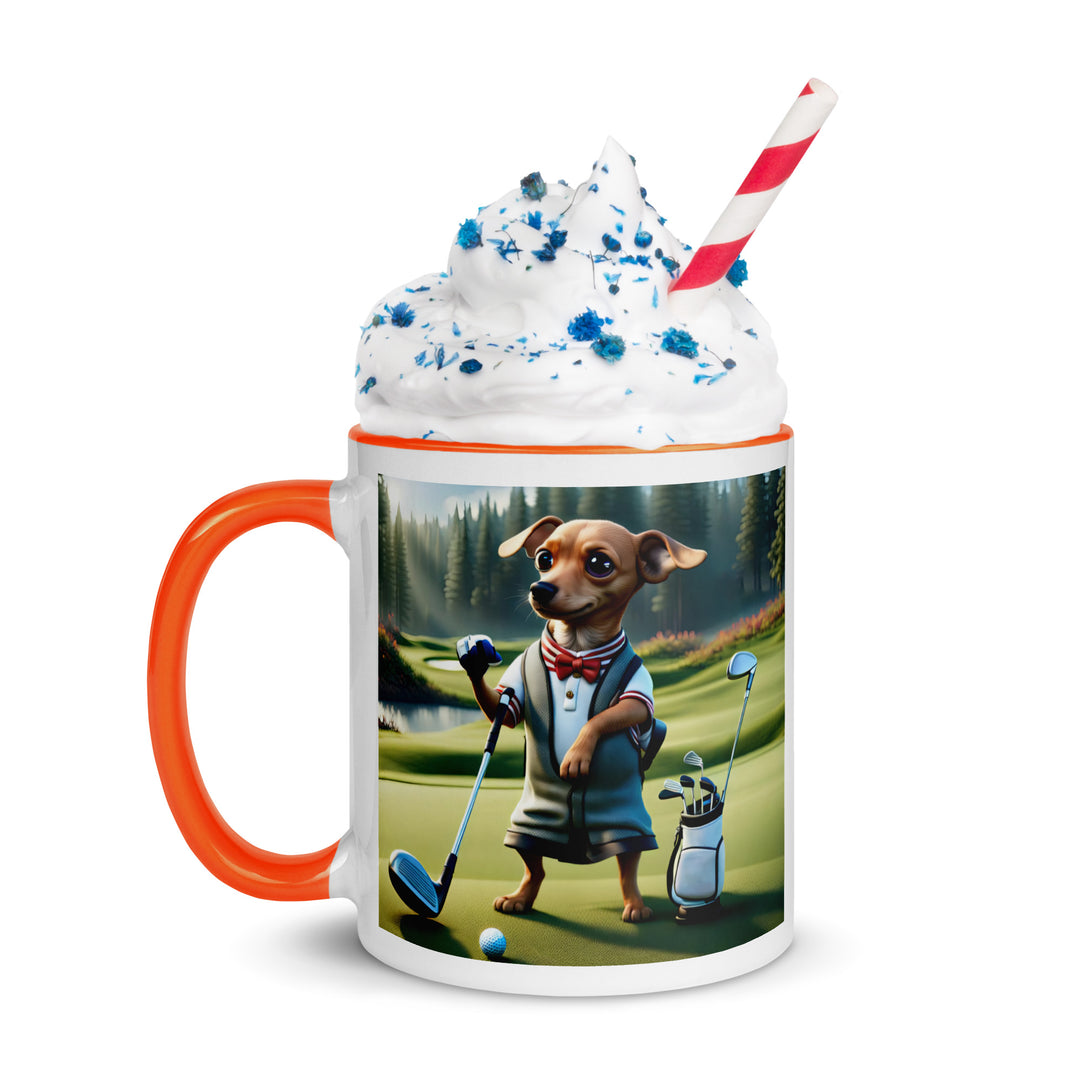 Chiweenie Golfer- Mug with Color Inside v3