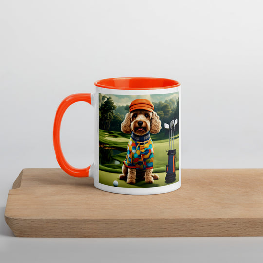 Cockapoo Golfer- Mug with Color Inside v2