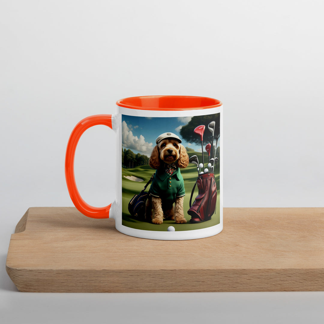 Cockapoo Golfer- Mug with Color Inside