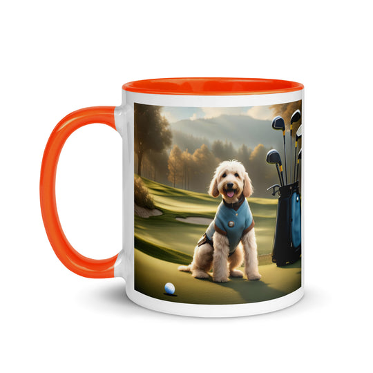 Goldendoodle Golfer- Mug with Color Inside