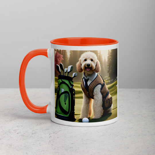 Goldendoodle Golfer- Mug with Color Inside v2