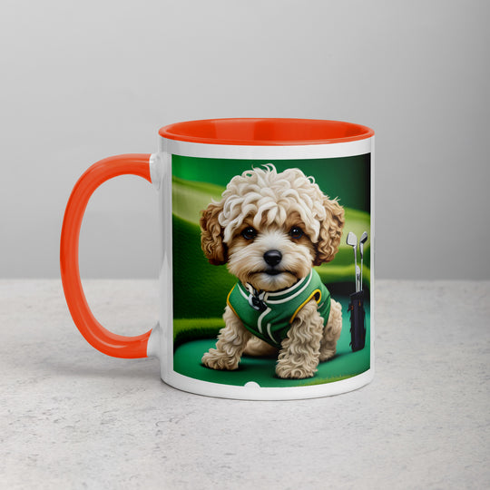 Maltipoo Golfer- Mug with Color Inside v7