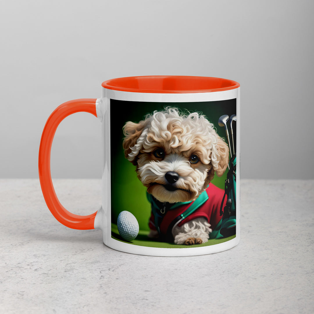 Maltipoo Golfer- Mug with Color Inside v9