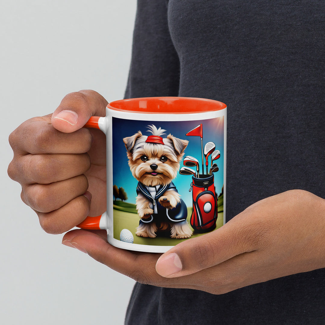 Morkie Golfer- Mug with Color Inside v2