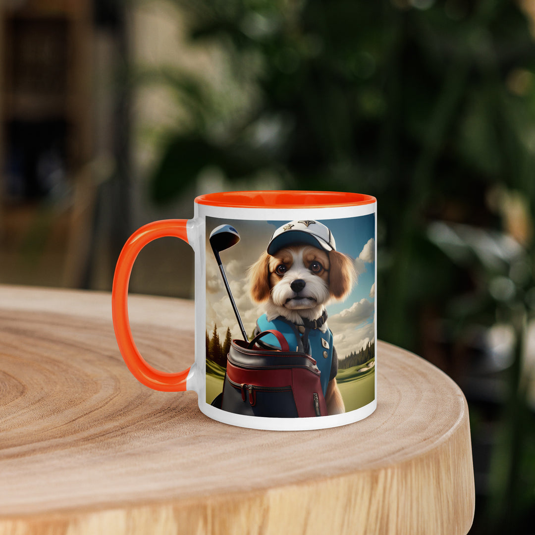 Pekapoo Golfer- Mug with Color Inside v4