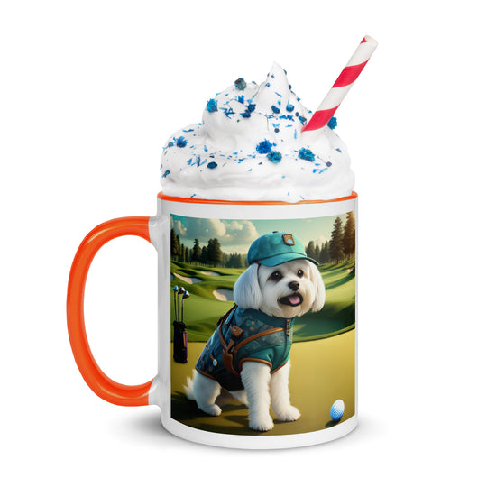 Pekapoo Golfer- Mug with Color Inside v11