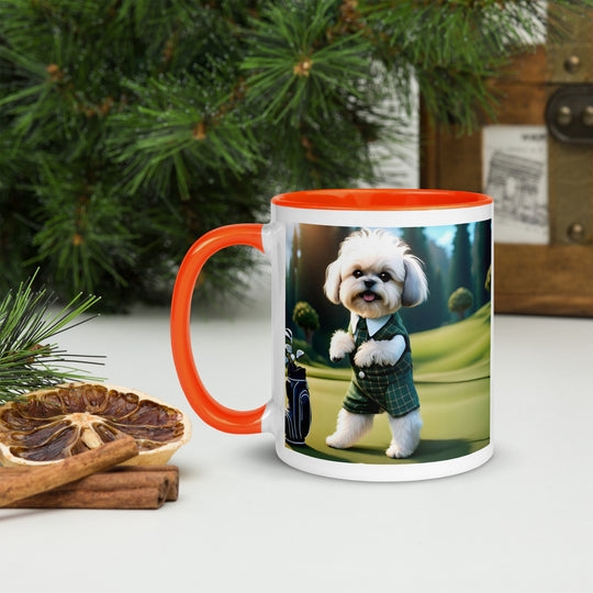 Shih-Poo Golfer- Mug with Color Inside v3