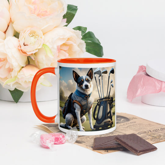 Texas Heeler Golfer- Mug with Color Inside v4