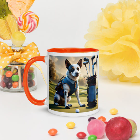 Texas Heeler Golfer- Mug with Color Inside v7