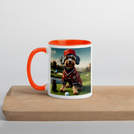 Yorkipoo Golfer- Mug with Color Inside v2