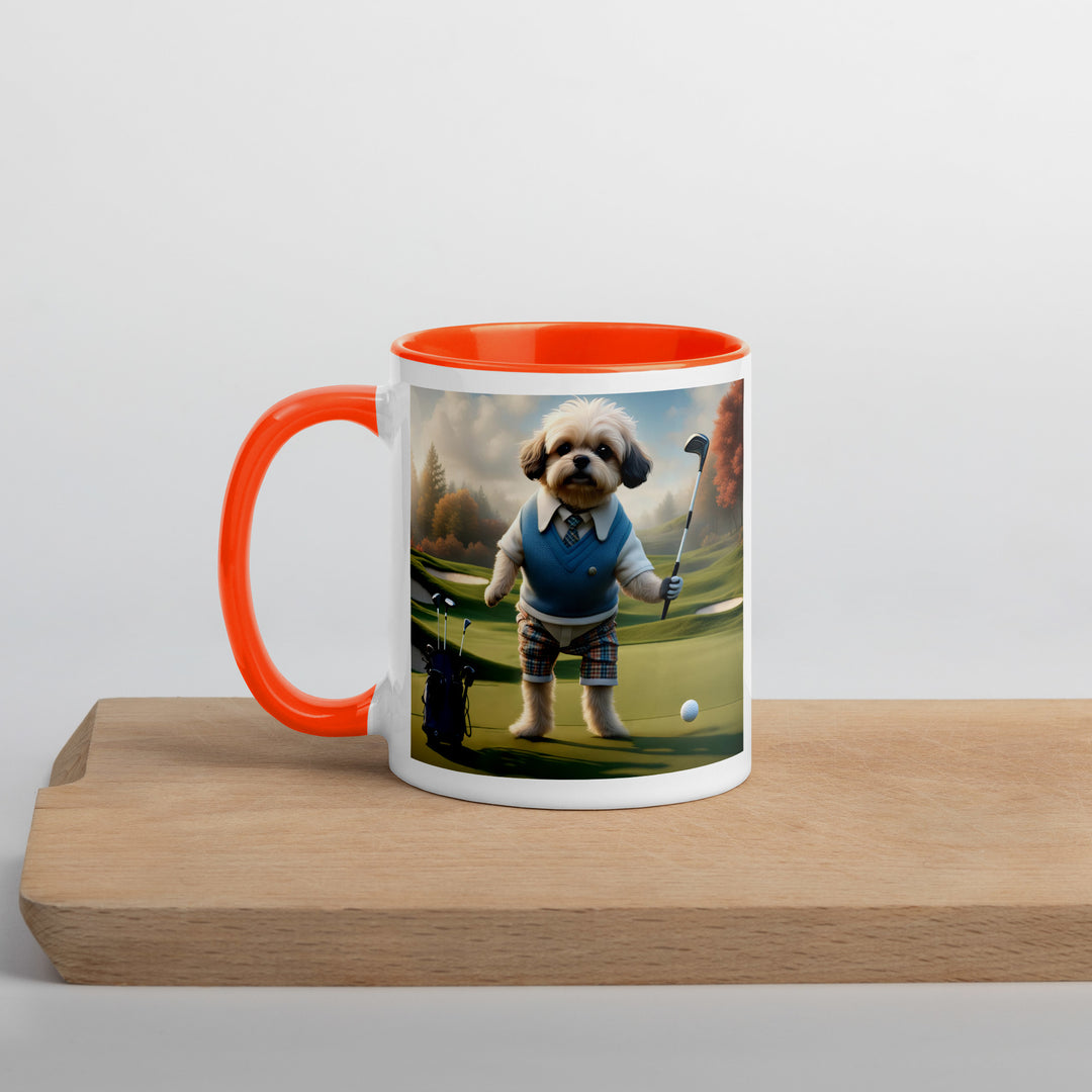 Pugapoo Golfer- Mug with Color Inside